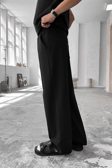 Siyah Cozy Premium Çımalı Baggy Eşofman