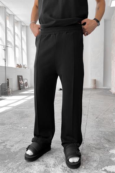 Siyah Cozy Premium Çımalı Baggy Eşofman