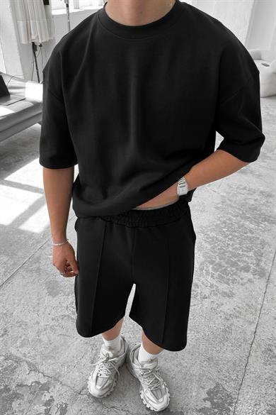 Siyah Cozy Premium Oversize Tişört