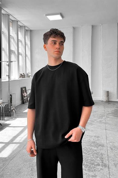 Siyah Cozy Premium Oversize Tişört
