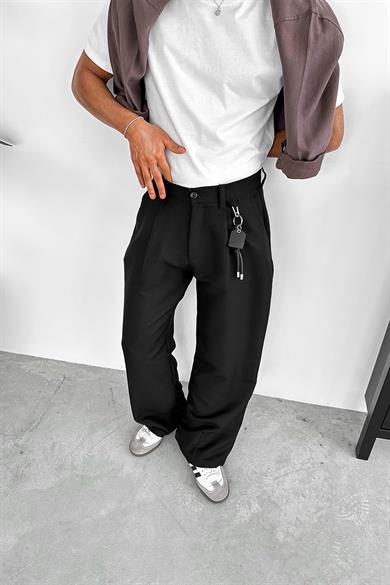 Siyah Cozy Tasarım Kumaş Pantolon