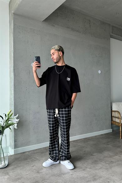 Siyah Crazy Cupid OUTPLENTY PREMİUM Oversize Tişört