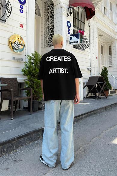 Siyah Creates Artist OUTPLENTY PREMİUM Oversize Tişört