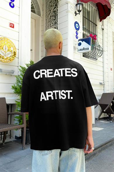 Siyah Creates Artist OUTPLENTY PREMİUM Oversize Tişört