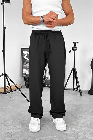 Siyah Dokulu Soft Jogger Pantolon
