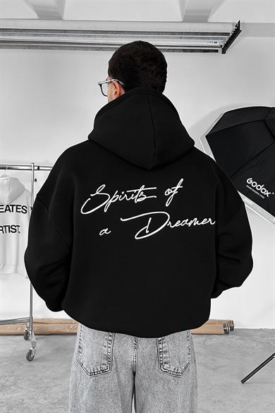 Siyah Dreamer Spirits Oversize Sweatshirt