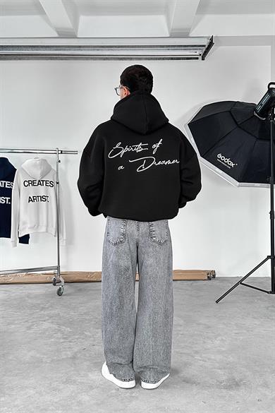 Siyah Dreamer Spirits Oversize Sweatshirt