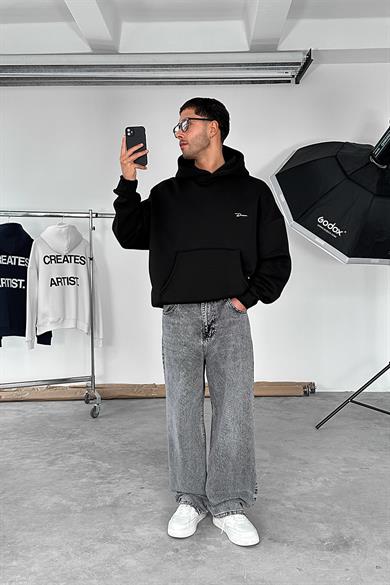 Siyah Dreamer Spirits Oversize Sweatshirt