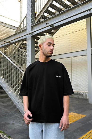 Siyah Endless OUTPLENTY PREMİUM Oversize Tişört