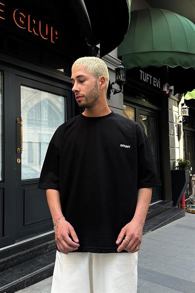 Siyah Est Out OUTPLENTY PREMİUM Oversize Tişört