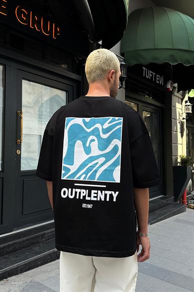 Siyah Est Out OUTPLENTY PREMİUM Oversize Tişört