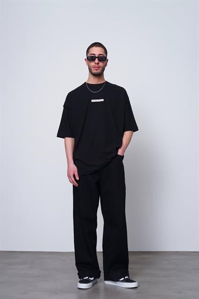 Siyah Fitilli Another Level MH Oversize Tişört