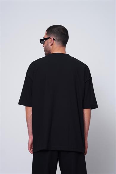 Siyah Fitilli Another Level MH Oversize Tişört