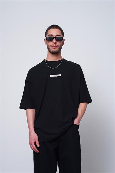 Siyah Fitilli Another Level MH Oversize Tişört