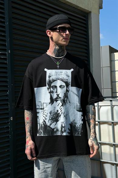 Siyah H89 Oversize Tişört