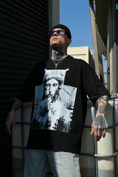 Siyah H89 Oversize Tişört