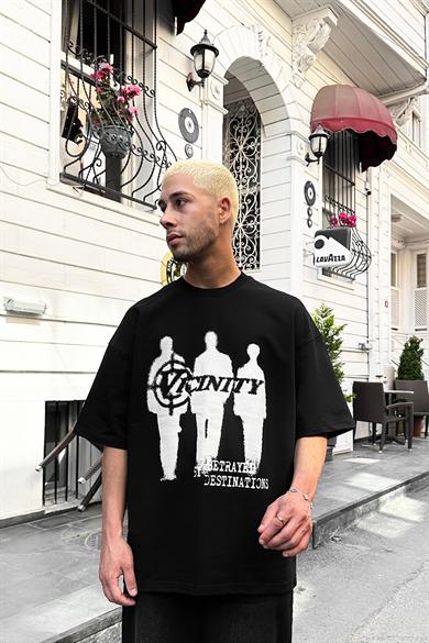 Siyah Human DL Oversize Tişört