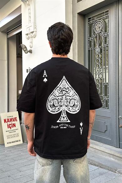 Siyah Joker Thief PM Oversize Tişört