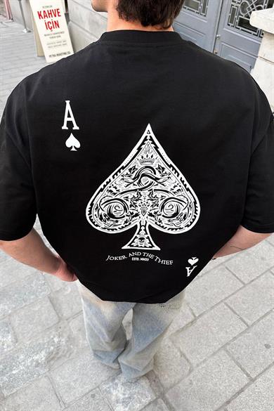 Siyah Joker Thief PM Oversize Tişört