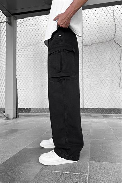 Siyah Kargo Cepli Z7 GD Baggy Pantolon