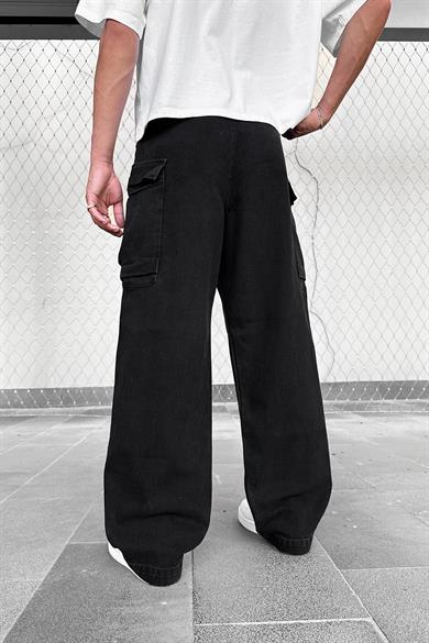 Siyah Kargo Cepli Z7 GD Baggy Pantolon