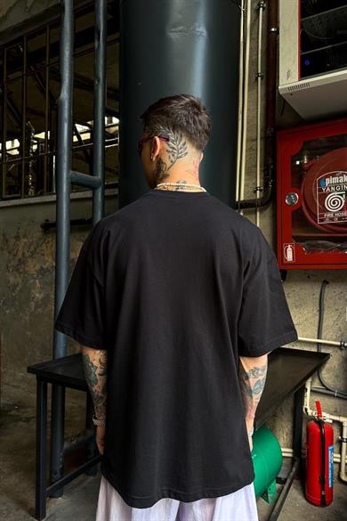 Siyah Lost Soul Oversize Tişört