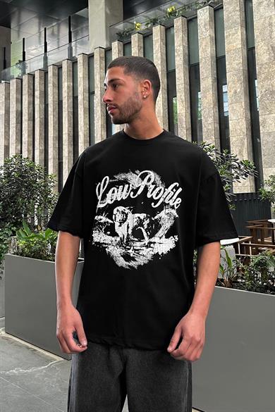 Siyah Low Profile PM Oversize Tişört