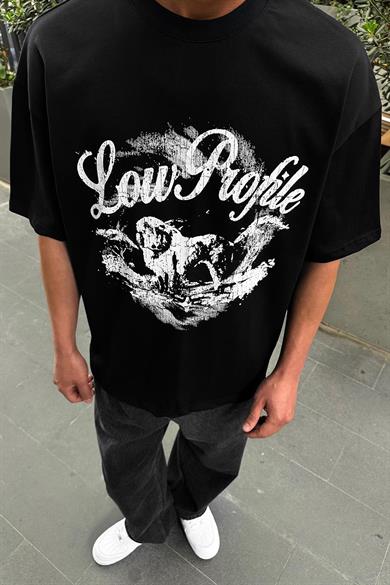 Siyah Low Profile PM Oversize Tişört