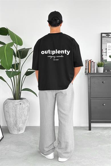 Siyah Minimalism OUTPLENTY PREMİUM Oversize Tişört