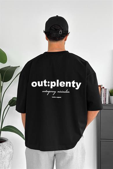 Siyah Minimalism OUTPLENTY PREMİUM Oversize Tişört