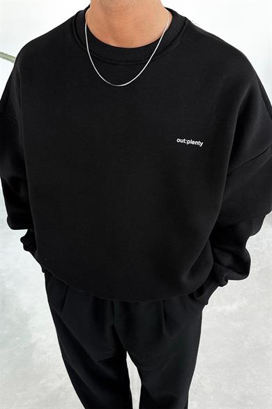 Siyah Minimalism Oversize Sweatshirt