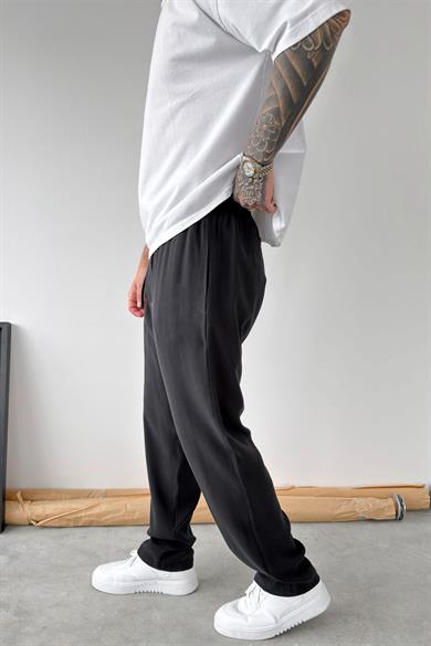Siyah Modal Kumaş Baggy Pantolon