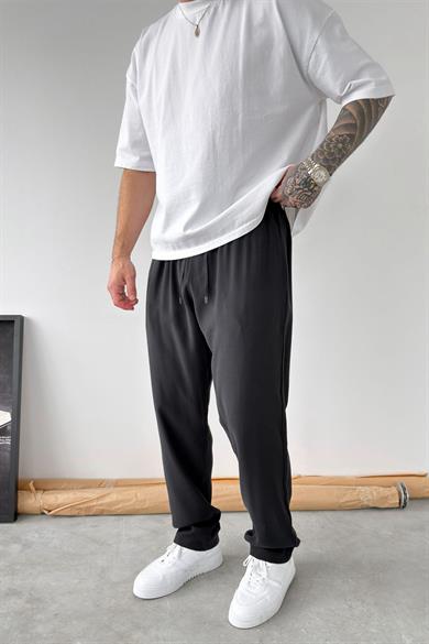 Siyah Modal Kumaş Baggy Pantolon