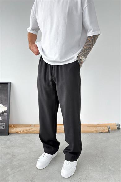 Siyah Modal Kumaş Baggy Pantolon