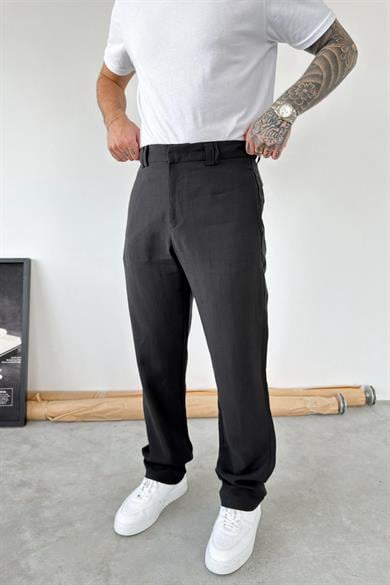 Siyah Modal Kumaş Baggy Pantolon