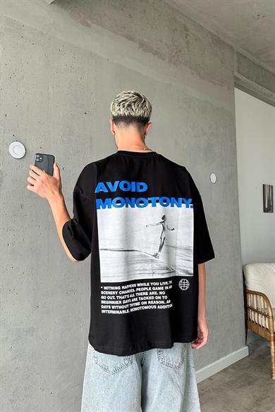 Siyah Monotony OUTPLENTY PREMİUM Oversize Tişört