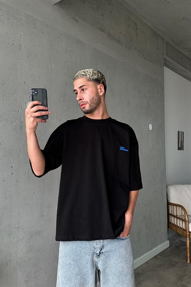 Siyah Monotony OUTPLENTY PREMİUM Oversize Tişört