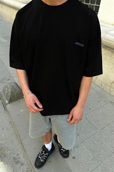 Siyah Morocco OUTPLENTY PREMİUM Oversize Tişört