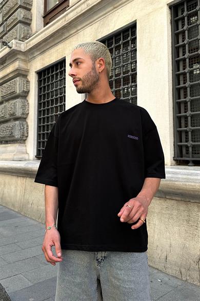Siyah Morocco OUTPLENTY PREMİUM Oversize Tişört