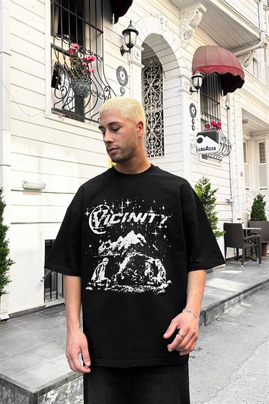 Siyah Mountain DL Oversize Tişört