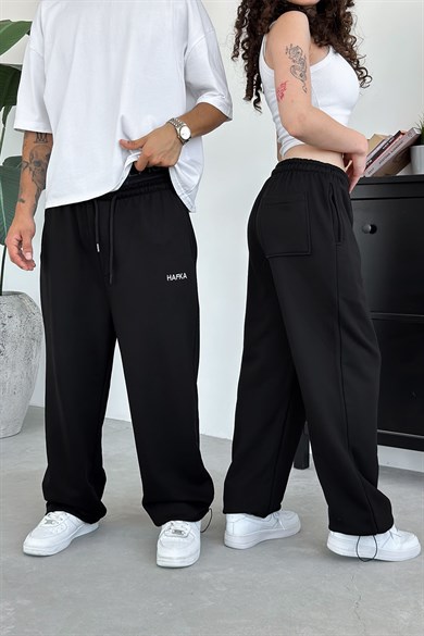 Siyah Nakışlı Premium Ayarlanabilir Paça Yazlık Baggy Eşofman
