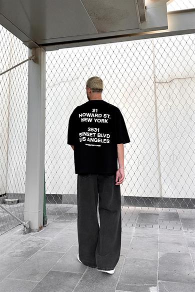 Siyah New York OUTPLENTY PREMİUM Oversize Tişört