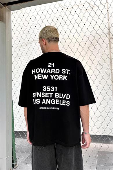 Siyah New York OUTPLENTY PREMİUM Oversize Tişört