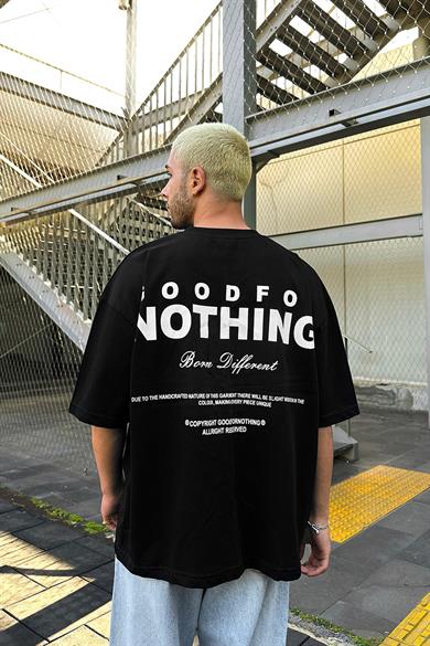 Siyah Nothing OUTPLENTY PREMİUM Oversize Tişört