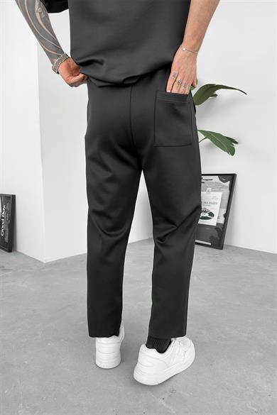 Siyah Patch Detay Likralı Boyfriend Pantolon