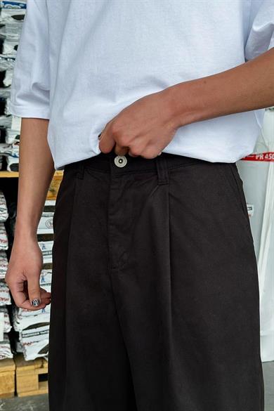 Siyah Pile Detay 53 GD Gabardin Pantolon