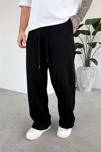 Siyah Premium Patch Detay Baggy Eşofman