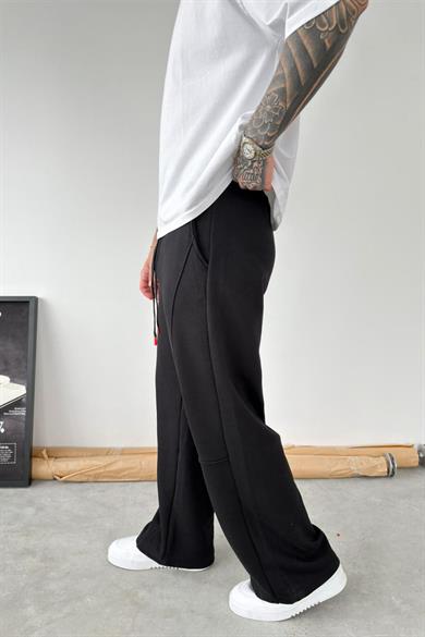 Siyah Premium Patch Detaylı Baggy Eşofman