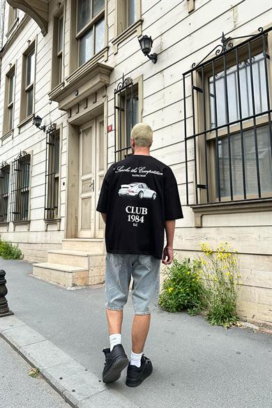 Siyah Racing Club OUTPLENTY PREMİUM Oversize Tişört