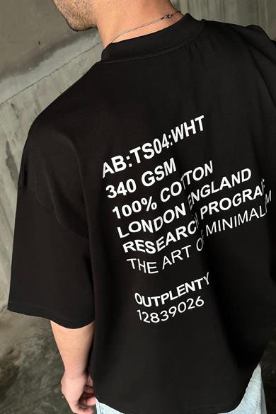 Siyah Research OUTPLENTY PREMİUM Oversize Tişört